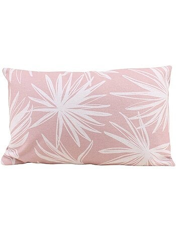 Coussin déperlant & anti-uv fleuri rose 30x50cm