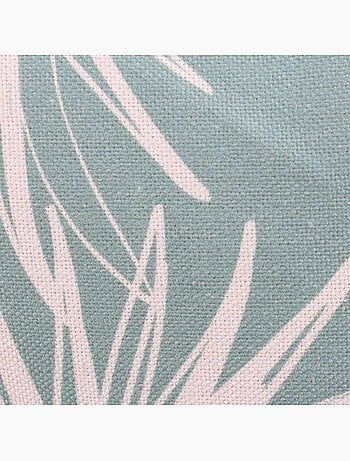 Coussin déperlant & anti uv fleuri vert 40x40cm