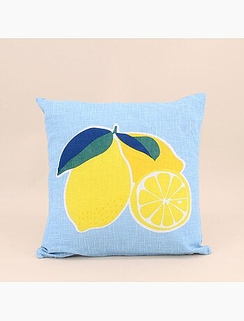 Coussin déperlant & anti uv motifs citrons 40x40cm