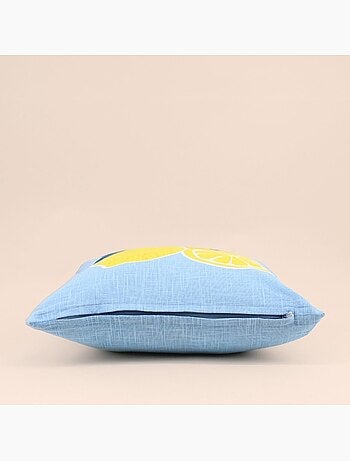 Coussin déperlant & anti uv motifs citrons 40x40cm