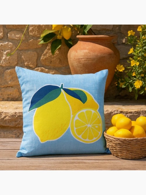 Coussin déperlant & anti uv motifs citrons 40x40cm - Kiabi