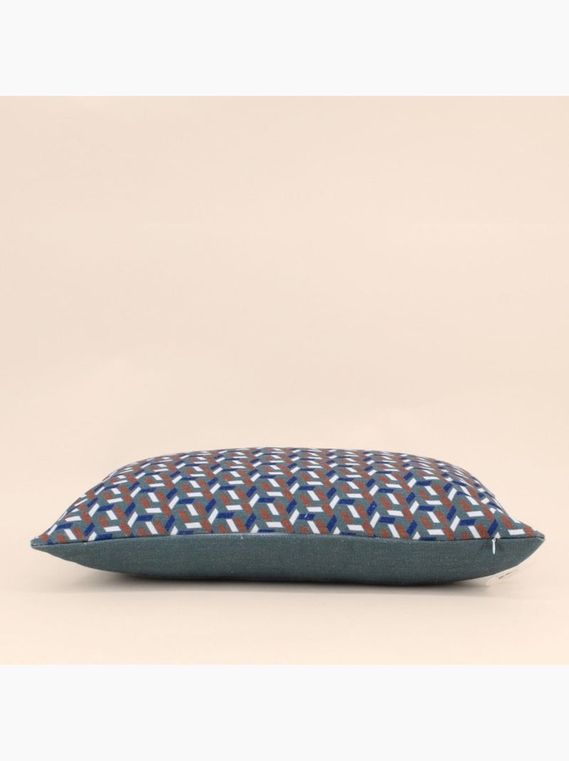 Coussin déperlant & anti uv  motifs géometriques 30x50cm Bleu - Kiabi