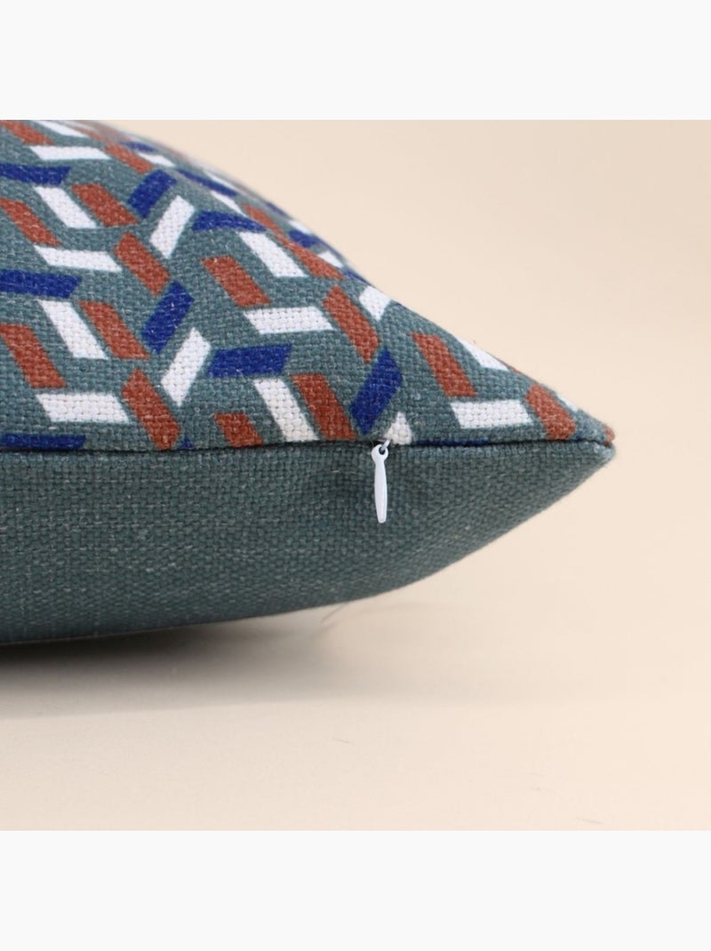 Coussin déperlant & anti uv  motifs géometriques 30x50cm Bleu - Kiabi