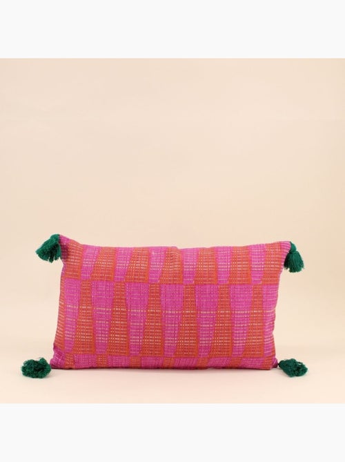 Coussin déperlant & anti-uv rose et orange 30x50cm - Kiabi