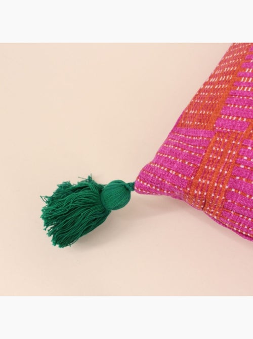 Coussin déperlant & anti-uv rose et orange 30x50cm - Kiabi