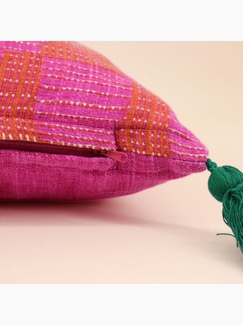 Coussin déperlant & anti-uv rose et orange 30x50cm - Kiabi