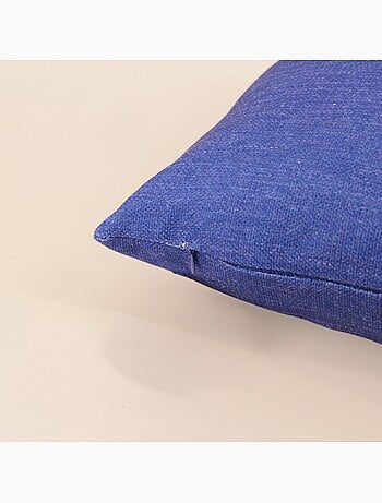 Coussin déperlant & anti uv uni bleu 30x50cm