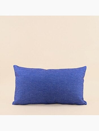 Coussin déperlant & anti uv uni bleu 30x50cm