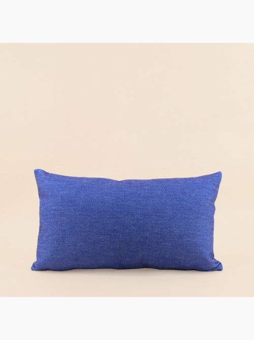 Coussin déperlant & anti uv uni bleu 30x50cm - Kiabi