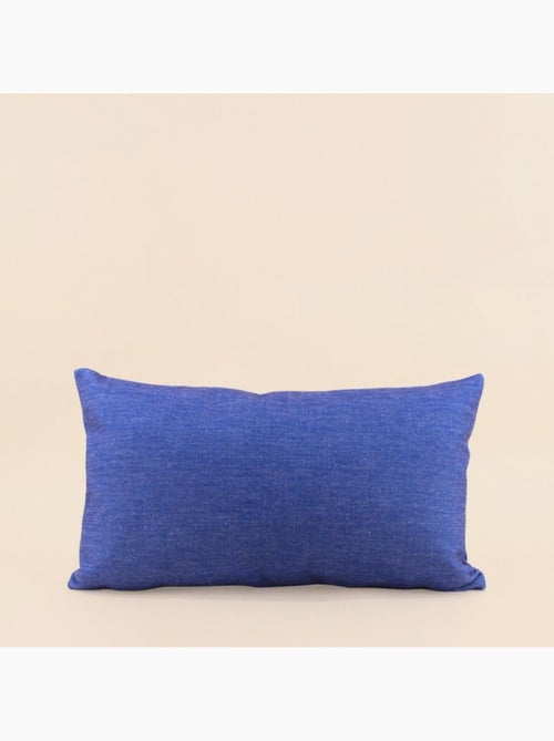 Coussin déperlant & anti uv uni bleu 30x50cm - Kiabi