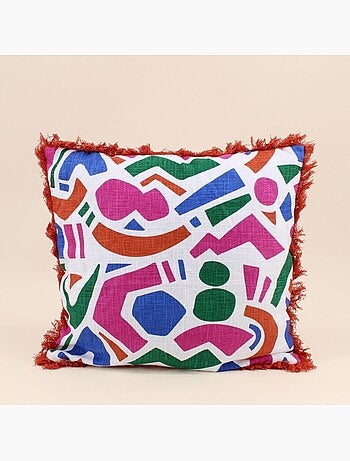 Coussin déperlant et anti uv motifs géométriques multicolores 40x40cm