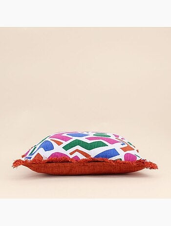 Coussin déperlant et anti uv motifs géométriques multicolores 40x40cm