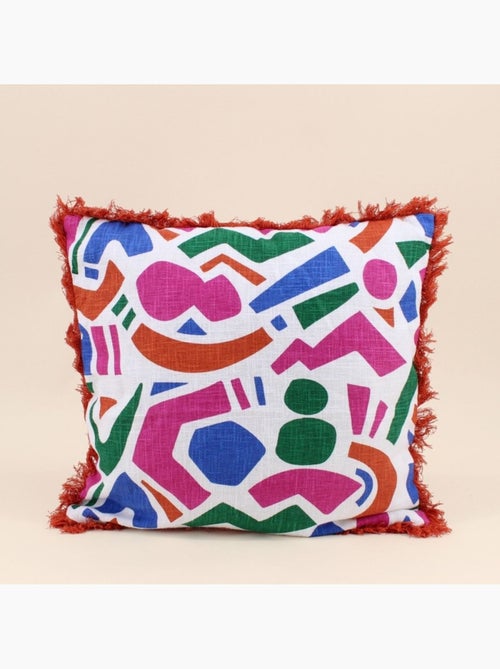 Coussin déperlant et anti uv motifs géométriques multicolores 40x40cm - Kiabi