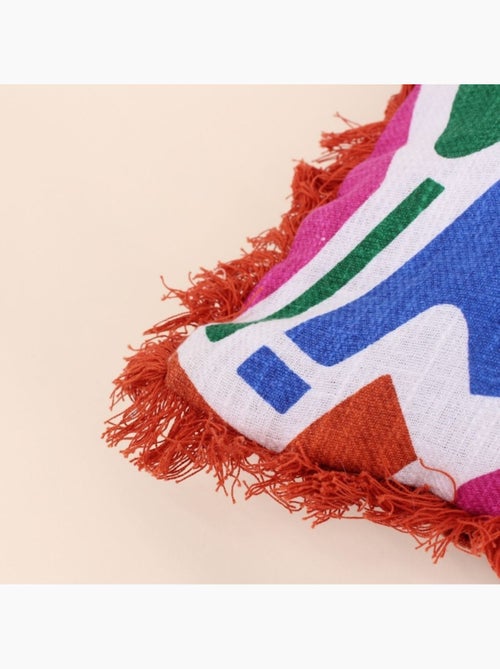 Coussin déperlant et anti uv motifs géométriques multicolores 40x40cm - Kiabi