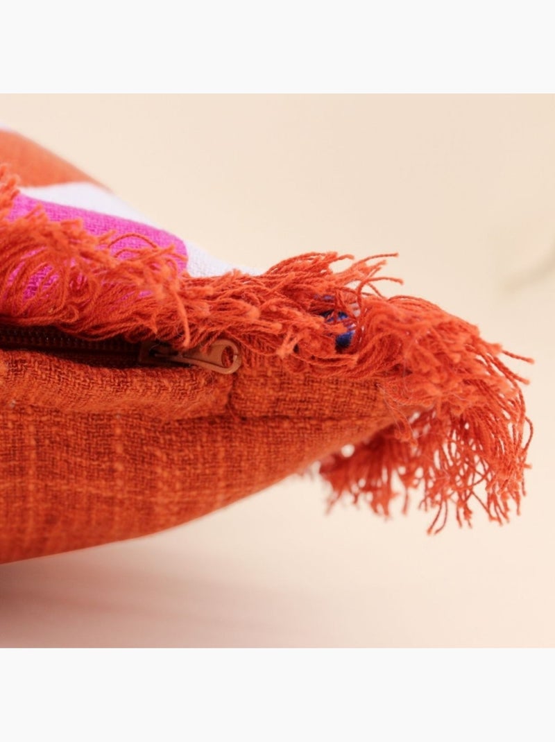 Coussin déperlant et anti uv motifs géométriques multicolores 40x40cm Orange - Kiabi
