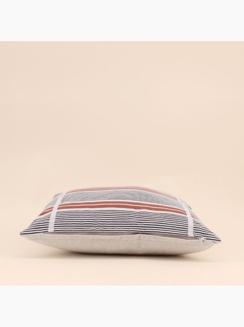 Coussin déperlant et anti uv rayures  terracotta, noir 40x40cm Terre cuite - Kiabi