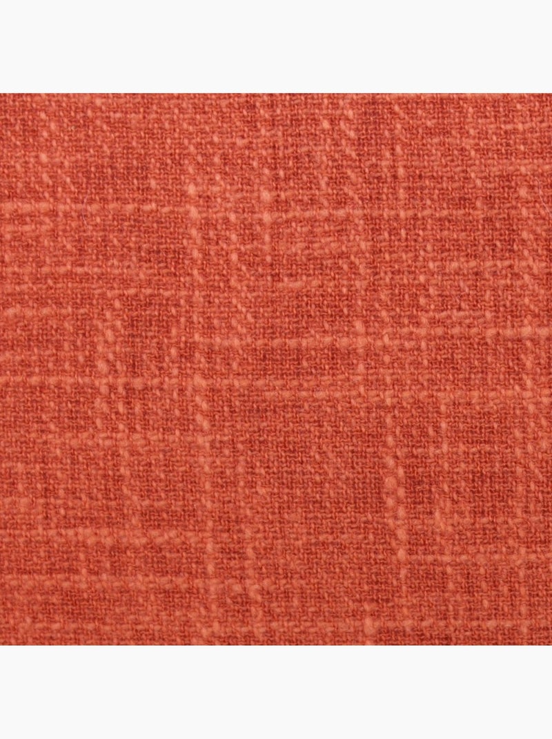 Coussin déperlant tissé orange avec pompons 45x45cm Orange - Kiabi