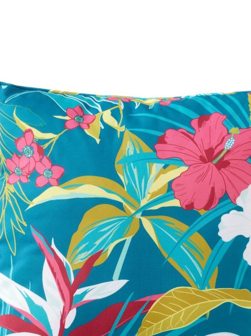 Coussin d'extérieur carré déhoussable imprimé PARADISE Bleu - Kiabi