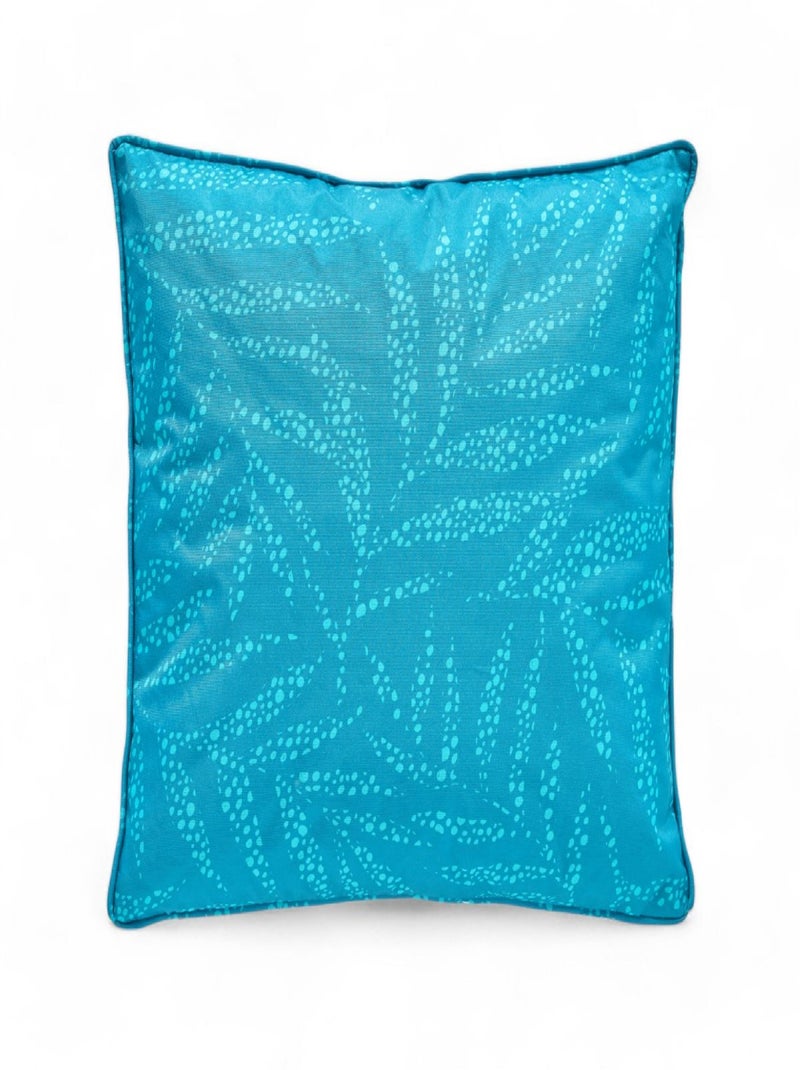 Coussin d'extérieur carré déhoussable imprimé PARADISE Bleu turquoise - Kiabi