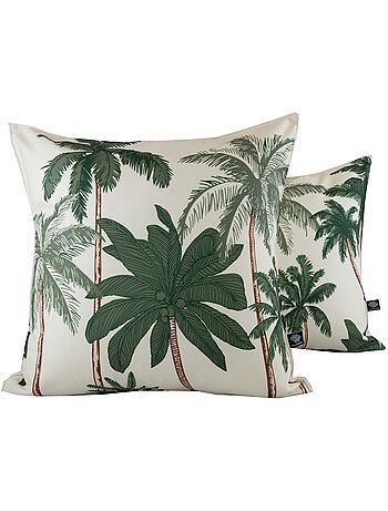 Coussin d'extérieur déperlant imprimé palmiers