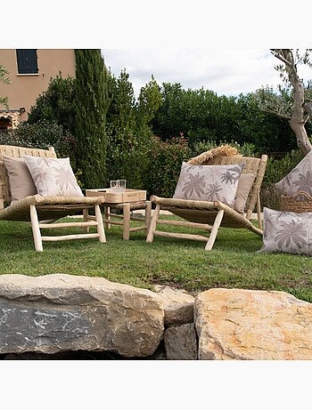 Coussin d'extérieur déperlant imprimé palmiers