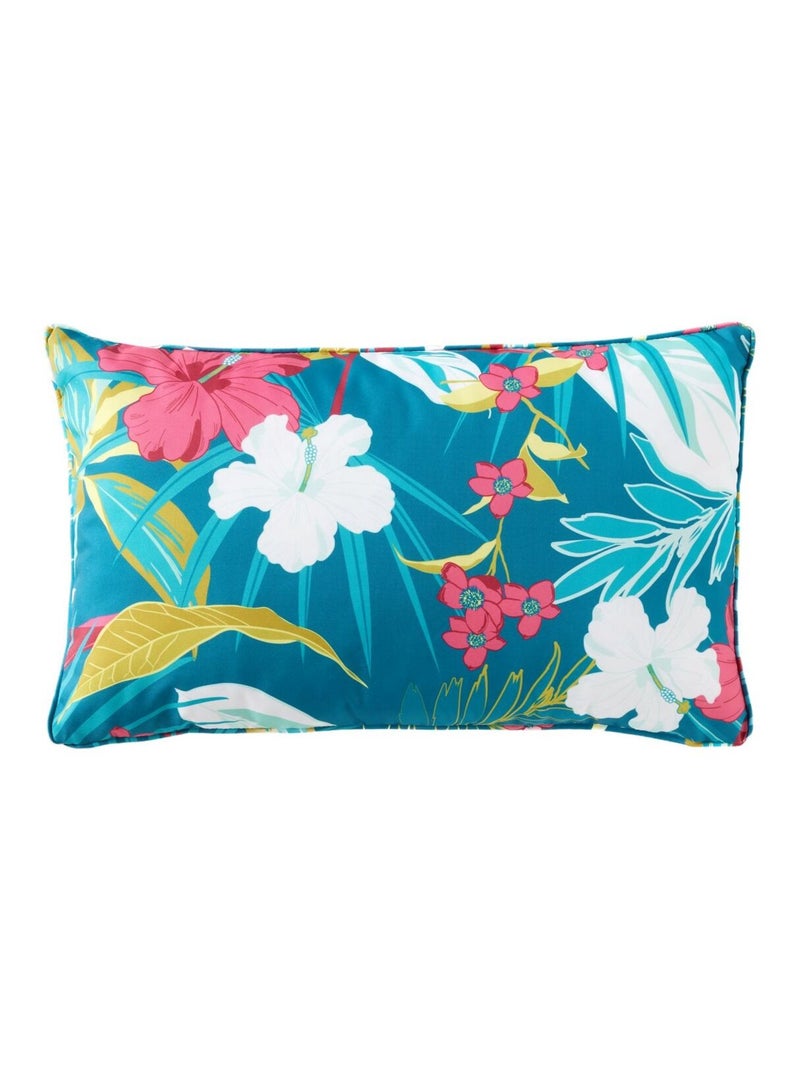 Coussin d'extérieur rectangulaire déhoussable imprimé PARADISE Bleu - Kiabi