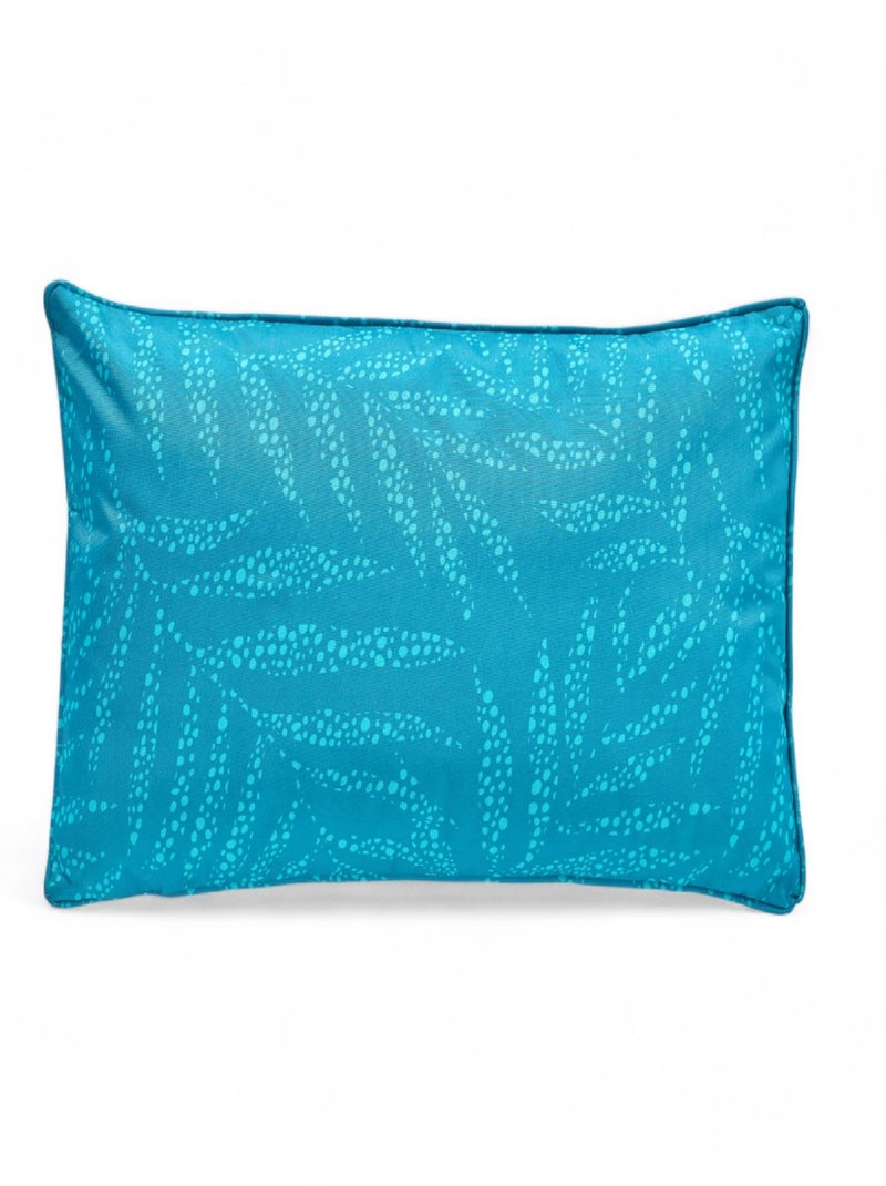 Coussin d'extérieur rectangulaire déhoussable imprimé PARADISE Bleu turquoise - Kiabi