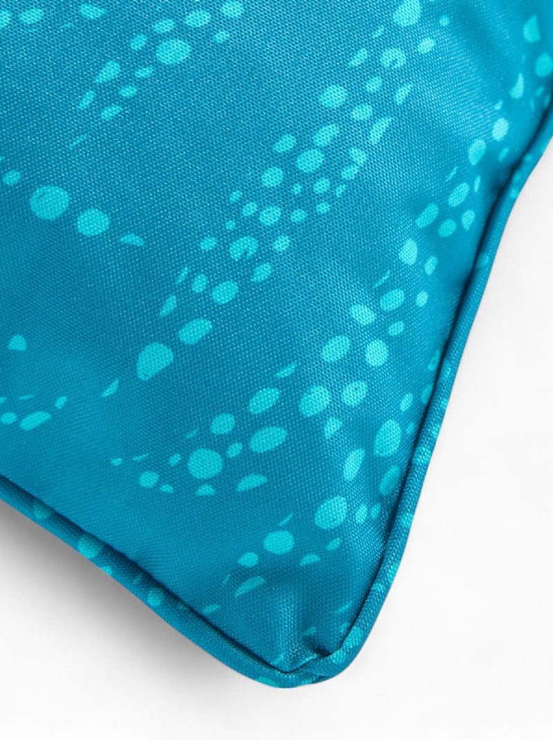 Coussin d'extérieur rectangulaire déhoussable imprimé PARADISE Bleu turquoise - Kiabi