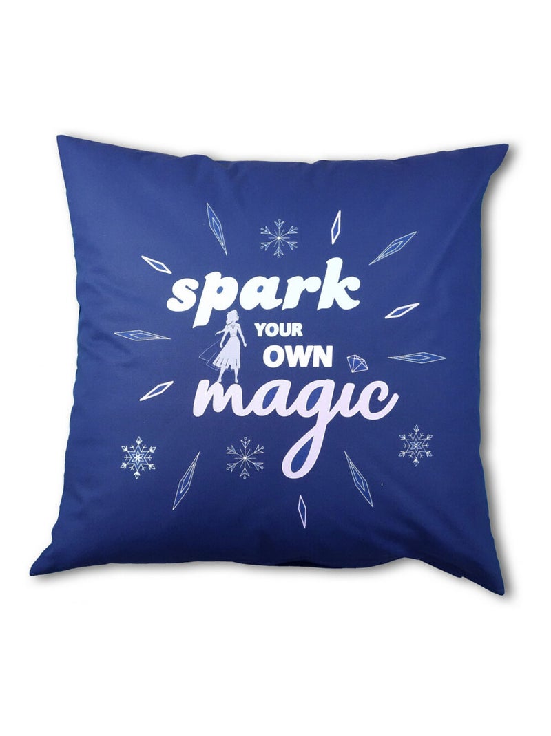 Coussin Disney La Reine des Neiges -Spark your own magic- - Allumez votre propre magie - 45x45 cm Bleu - Kiabi