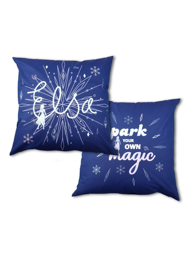 Coussin Disney La Reine des Neiges -Spark your own magic- - Allumez votre propre magie - 45x45 cm Bleu - Kiabi
