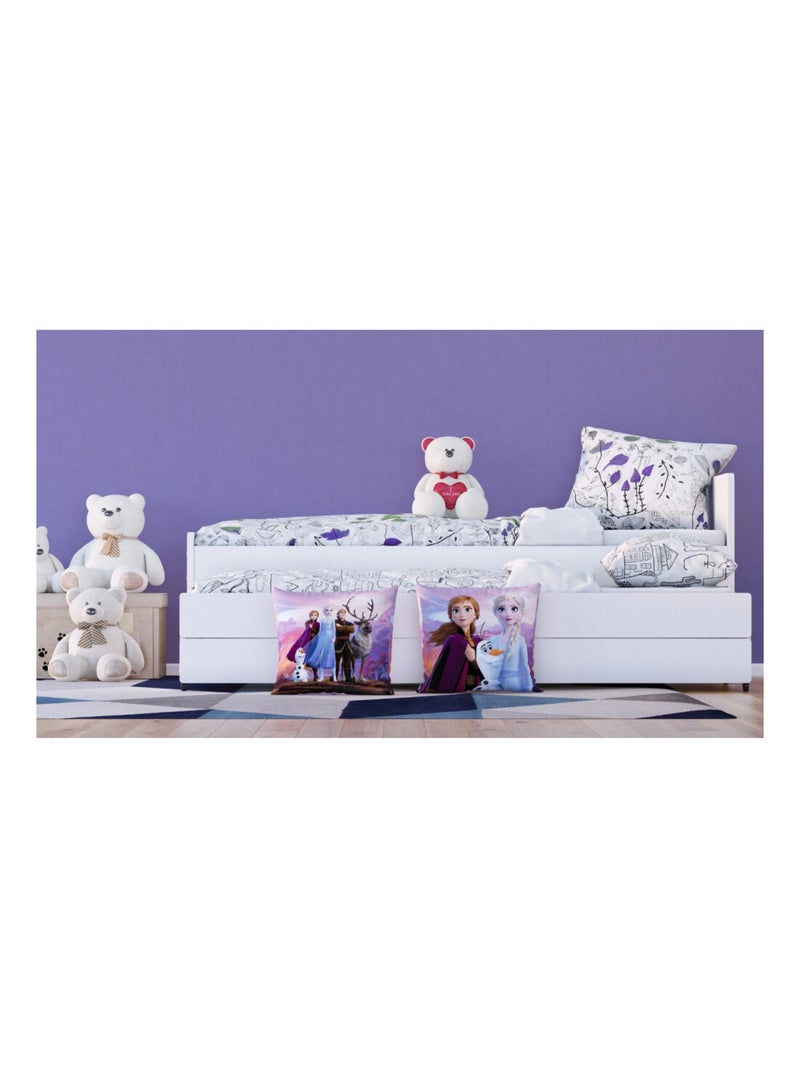Coussin Disney La Reine des Neiges 2 dans la forêt 40x40 cm Multicolore - Kiabi