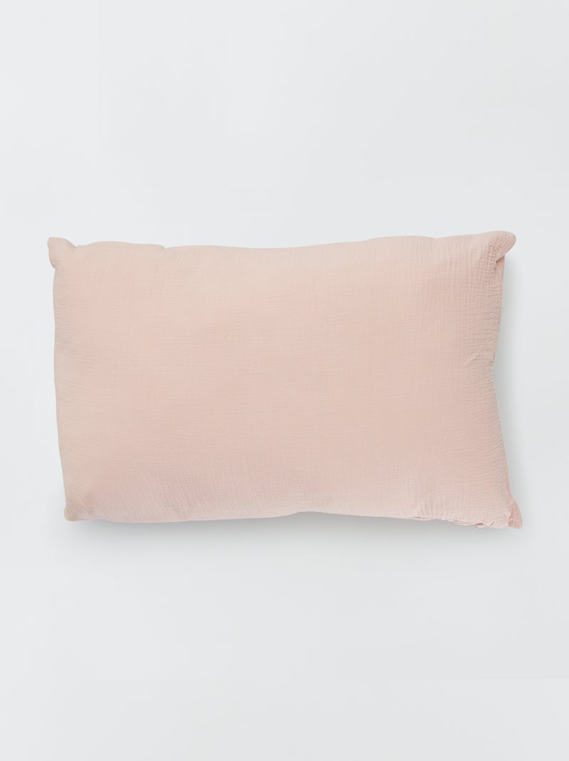 Coussin double gaze de coton Rose - Kiabi