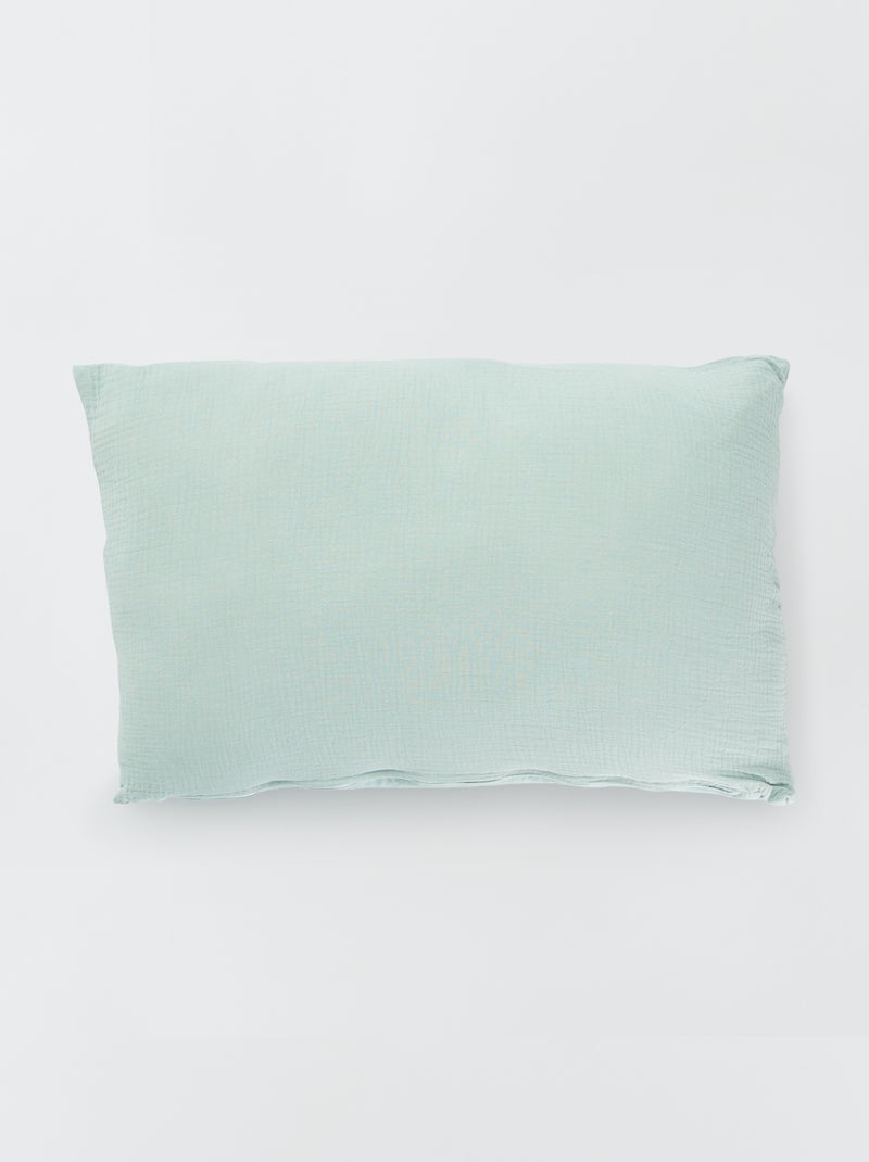 Coussin double gaze de coton Vert amande - Kiabi
