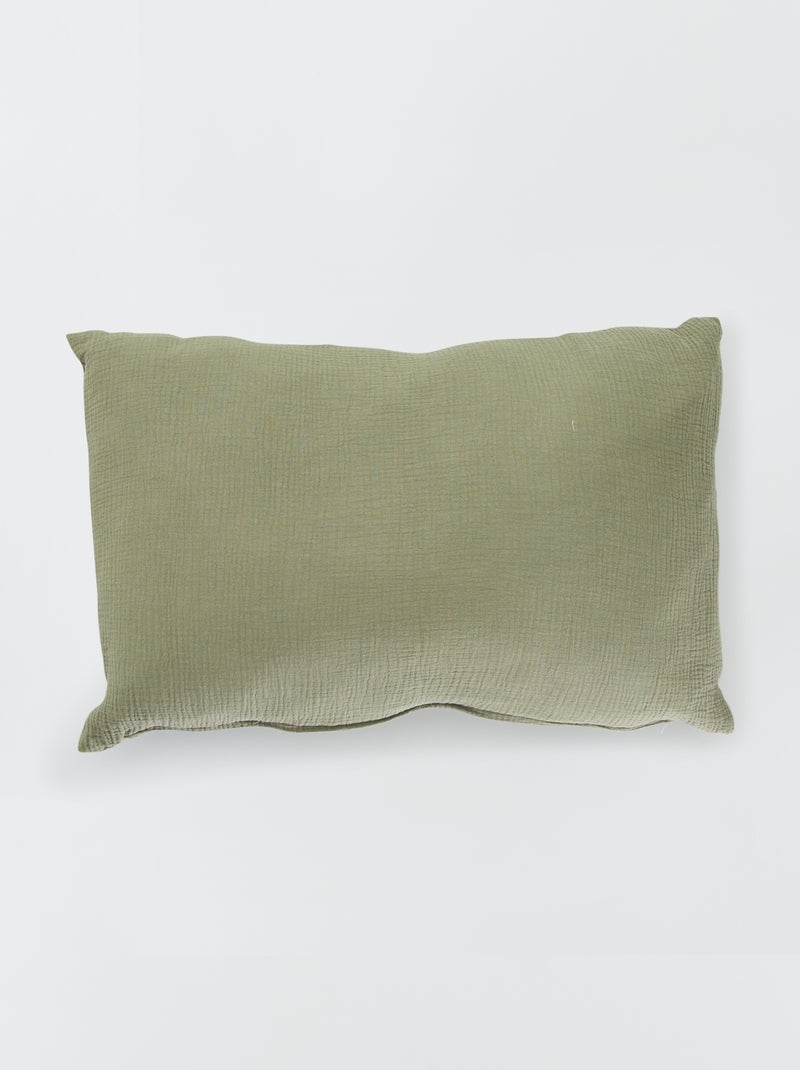Coussin double gaze de coton Vert kaki - Kiabi