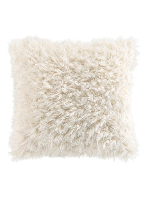 Coussin doux en imitation fourrure avec housse amovible - Kiabi