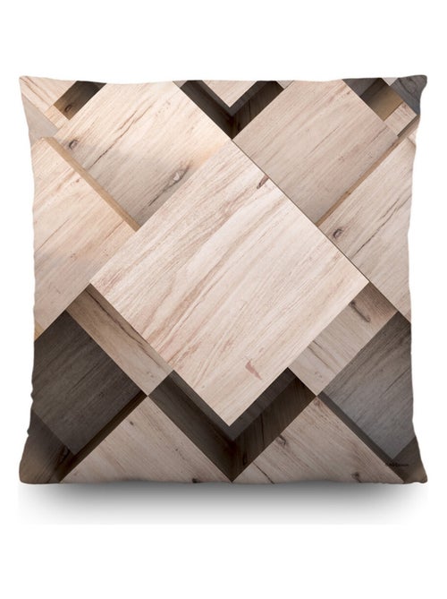 Coussin effet bois - 45 cm x 45 cm - Kiabi