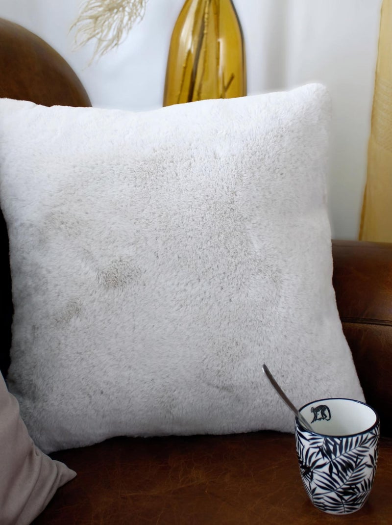 Coussin effet fourrure 40x40cm Blanc - Kiabi