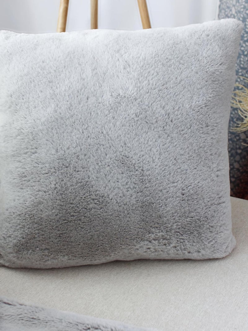 Coussin effet fourrure 40x40cm Gris - Kiabi