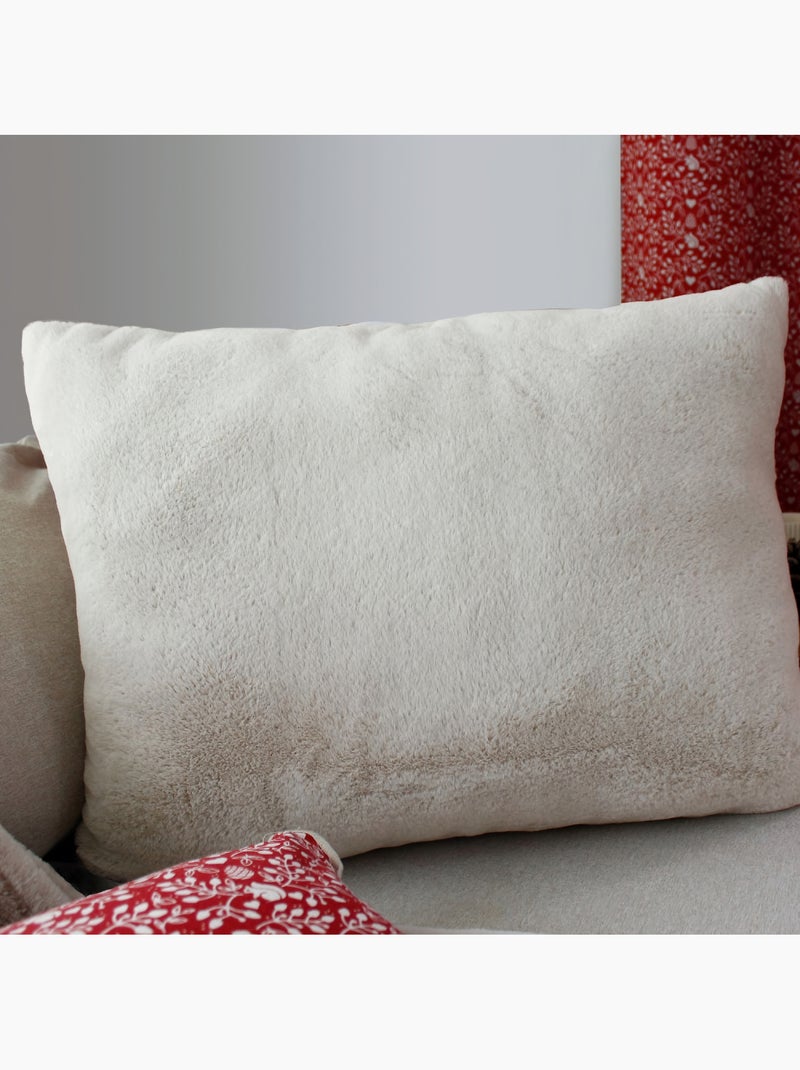 Coussin effet fourrure 65x50cm Beige - Kiabi