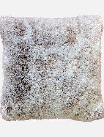 Coussin effet fourrure Antartic choco