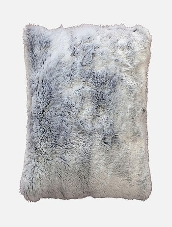 Coussin effet fourrure Antartic choco