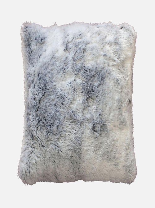 Coussin effet fourrure Antartic gris - Kiabi