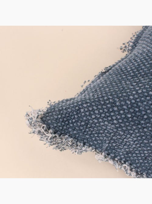 Coussin effet jean à franges 40x40cm - Kiabi
