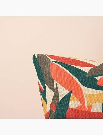 Coussin effet lin déperlant & anti-uv imprimé 40x40cm
