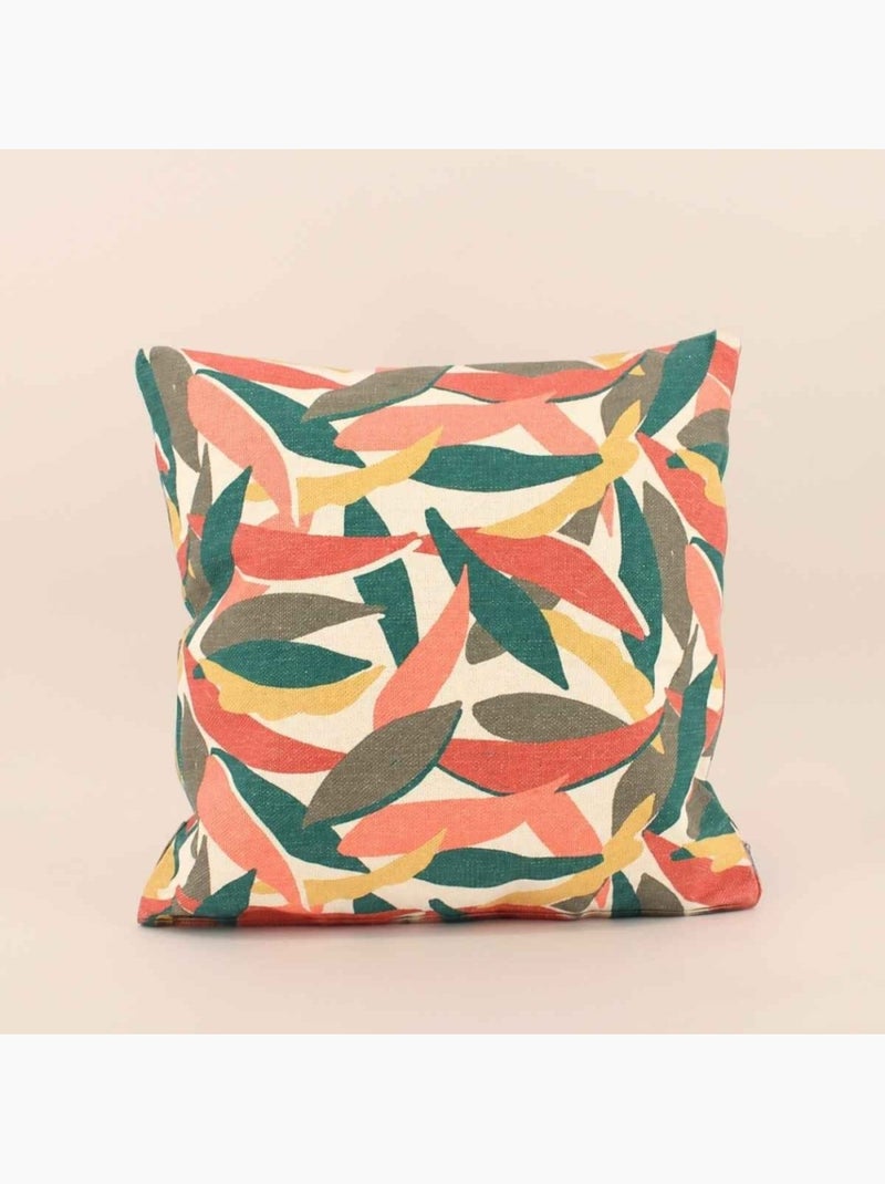 Coussin effet lin déperlant & anti-uv imprimé 40x40cm Vert - Kiabi