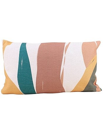 Coussin effet lin déperlant & anti-uv imprimé coloré 30x50cm