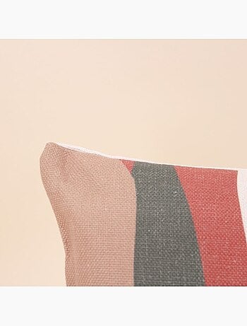 Coussin effet lin déperlant & anti-uv imprimé coloré 30x70cm