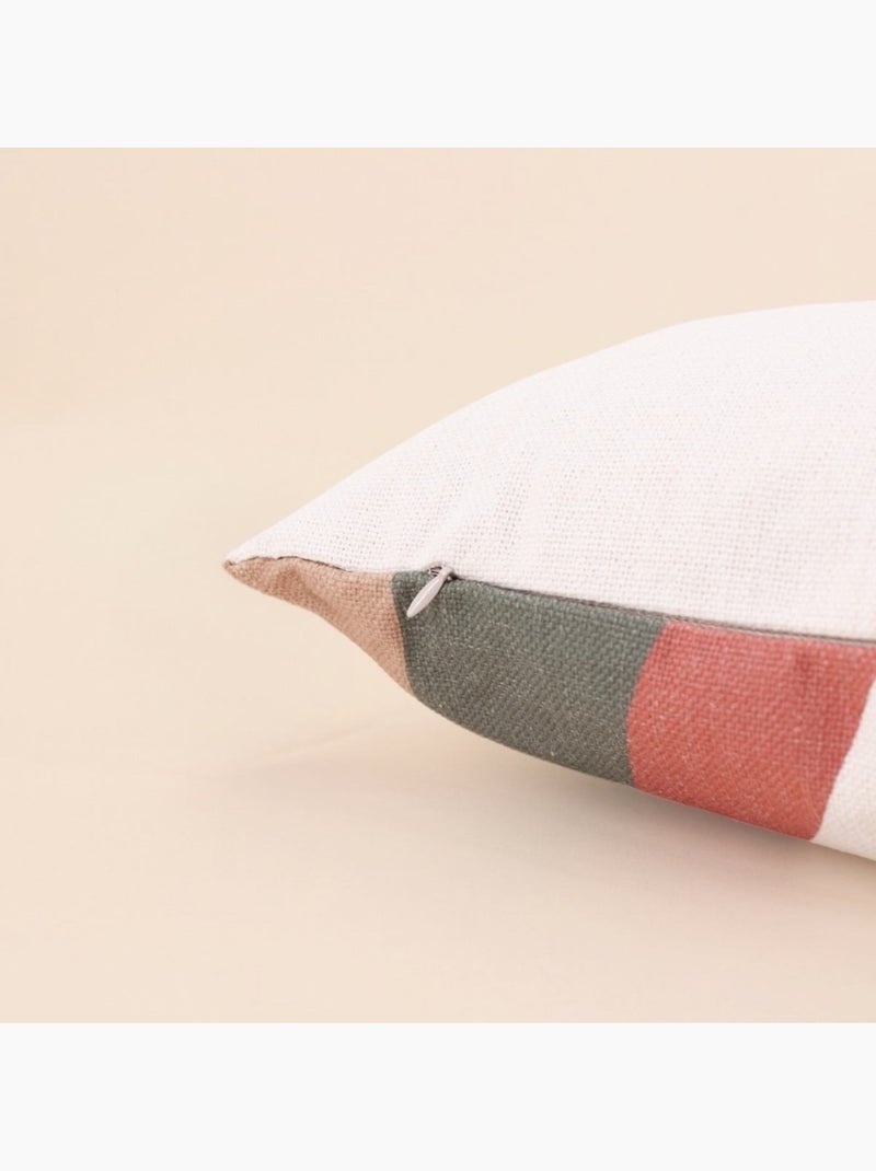 Coussin effet lin déperlant & anti-uv imprimé coloré 30x70cm Orange - Kiabi