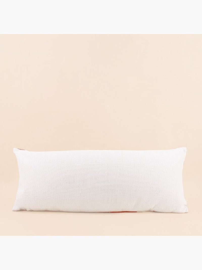 Coussin effet lin déperlant & anti-uv imprimé coloré 30x70cm Orange - Kiabi