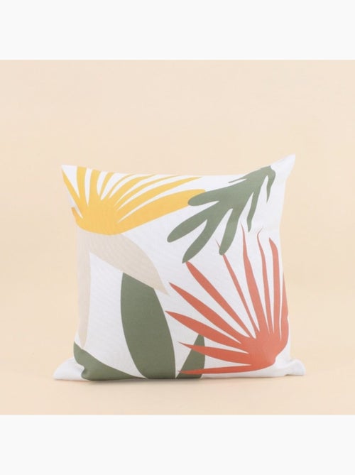 Coussin effet lin déperlant & anti-uv imprimé fleurs coloré 40x40cm - Kiabi